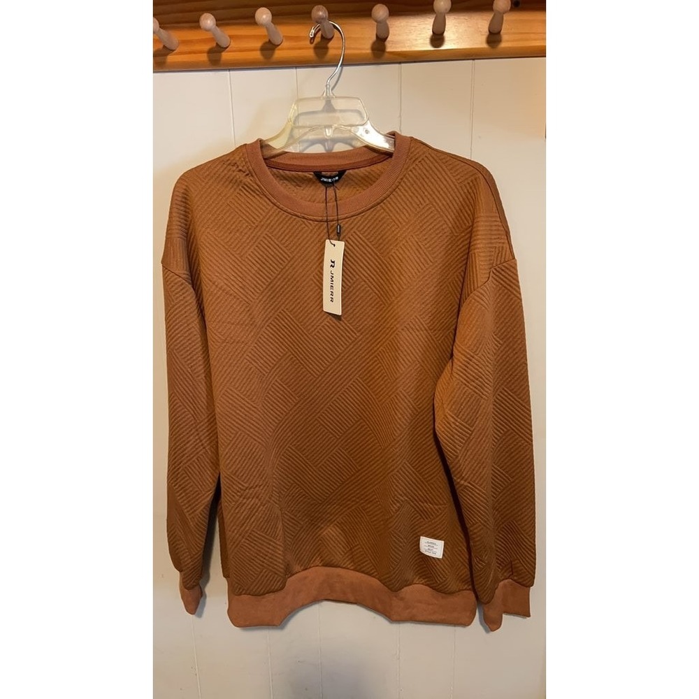 JMIERR Brown Textured Crewneck Sweatshirt‎